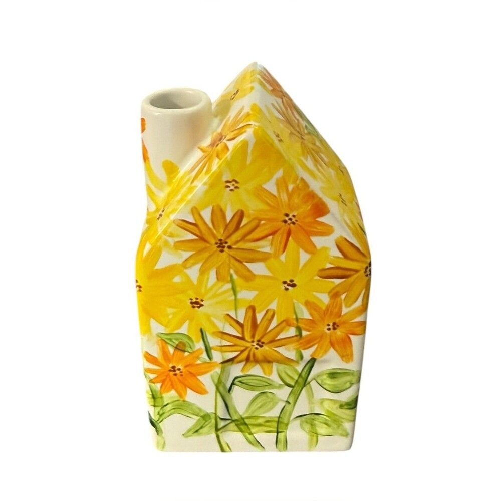 Handpainted Hearth & Hand Colorful Floral Small Decorative House Home Accent.